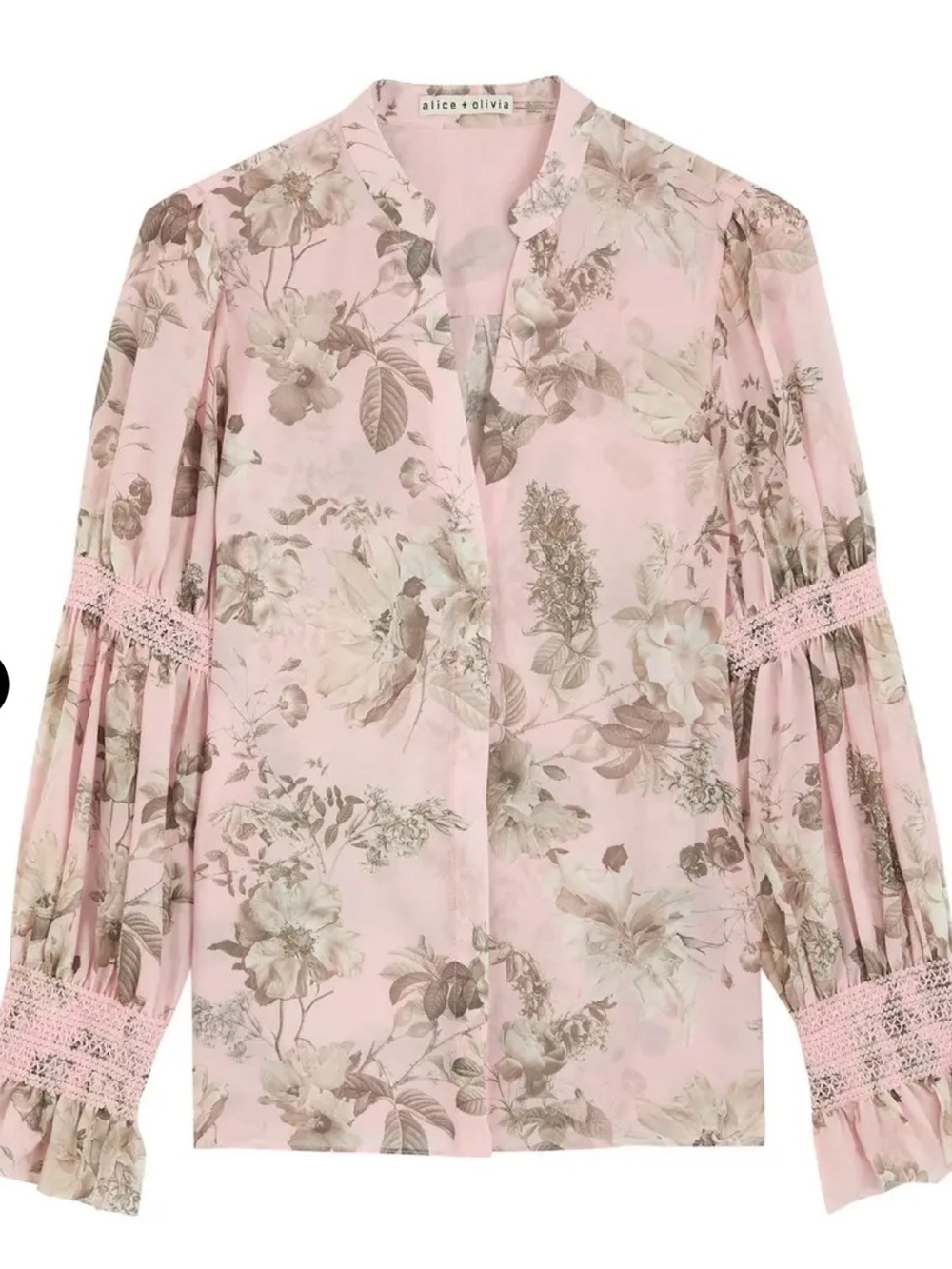 Alice + Olivia Ilan Smocked Cotton-blend Blouse Multicoloured